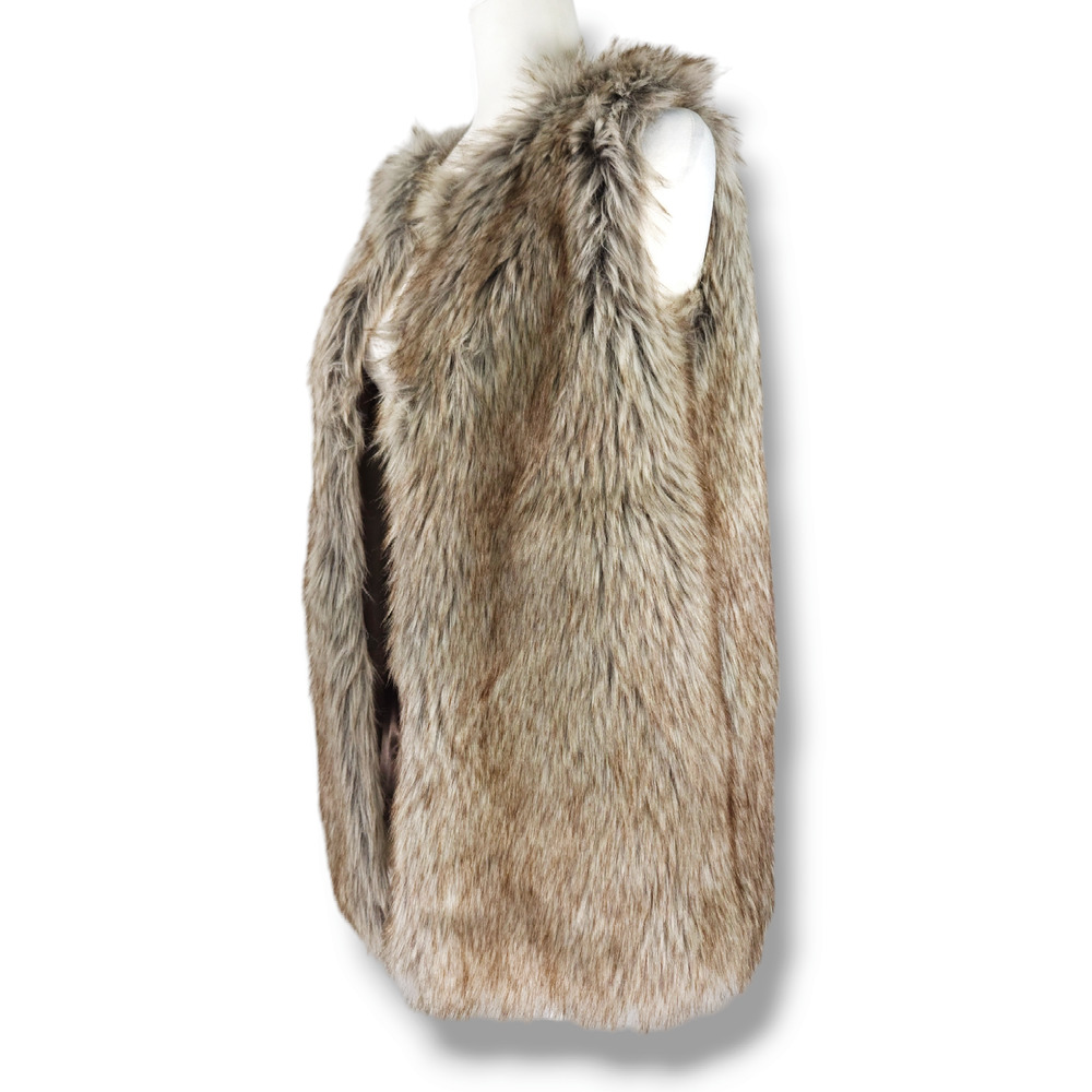 EUC Rachel Zoe Boho‎ Ombre Faux Fur Vest Sz M Mob Wife Furry Y2K Rockstar Retro